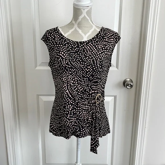 Melanie Lyne blush polka dot top size medium - Picture 1 of 4